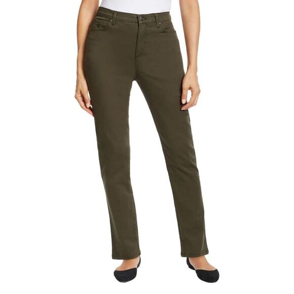 Gloria Vanderbilt Green Amanda Straight Jeans - Picture 1 of 10